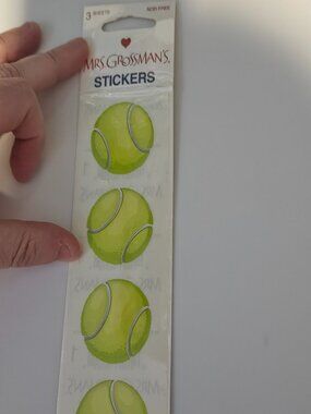 RARE NIP MRS GROSSMAN'S TENNIS BALLS WIMBLETON SCRAPBOOKING SPORTS STICKERS